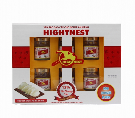 Yến HightNest đường ăn kiêng (Hộp 6 lọ)